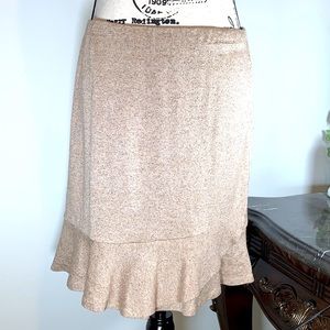 Express Skirt Ruffle/Layered Hem, Taupe Beige